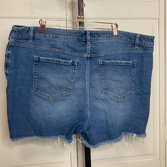Lane Bryant Women’s Denim Distressed Cutoff Shorts Size 20 Raw Hem Plus Size - Picture 4 of 10